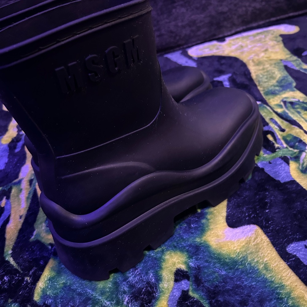 MSGM Black Chunky Rubber Boots